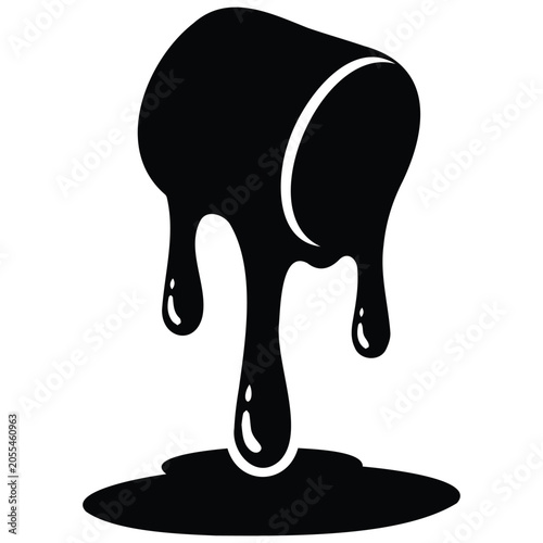 Konstfotografi Melting marshmallow silhouette vector illustration sticky sweet goo dripping food element