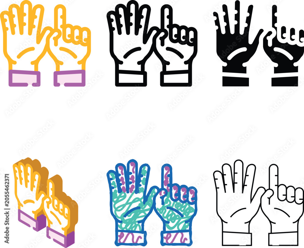 Fototapeta premium six modern number hand gesture color icon vector. six number hand gesture sign. isolated symbol illustration