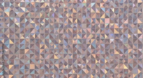Iridescent metallic triangle mosaic geometric pattern