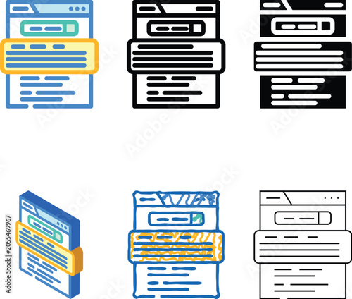 Tableau sur toile featured snippet seo color icon vector