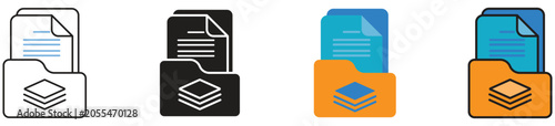 Icon portfolio representing on investment, financial planning, asset management, and business strategy