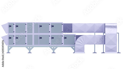 Air Handling AHU. 3D rendering isolated on white background. Ideal for professionals, educational, engineering, industrial design