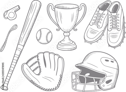 Obraz na plátně Baseball equipment and trophy