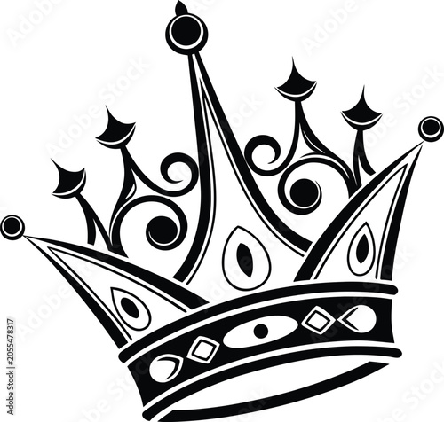 Bilde på lerret Ornate crown with pointed arches and decorative elements
