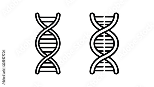 Schilderij op canvas DNA Double Helix Vector Illustration Set, Genetic Science Icon, Genome Structure