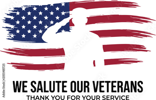 American flag salute veterans thank you service graphic