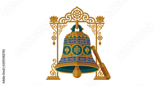 Tableau sur toile Ornate Bell Decoration Metal Object.