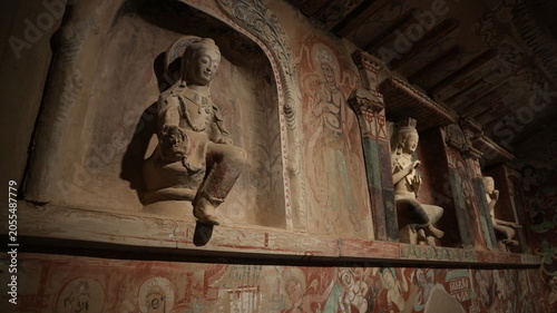Foto The mural art of the Mogao Grottoes in Dunhuang, China, ancient Eastern art, anc