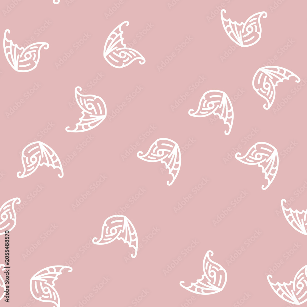Naklejka premium elf wing line seamless pattern elf wing thin line illustration