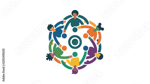 Diverse People Holding Hands Circle.