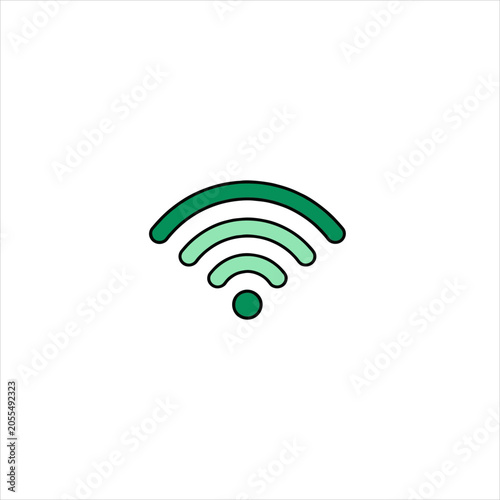 Curved Wireless Network Signal Symbol Showing Connectivity Status