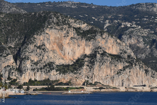 View of coastal cliffs and rocks in the South of France