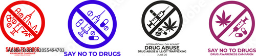 Billede på lærred Say no to drugs awareness campaign logos