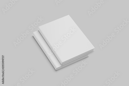 Schilderij op canvas Blank Hardcover Book Mockup Stack on Gray Background