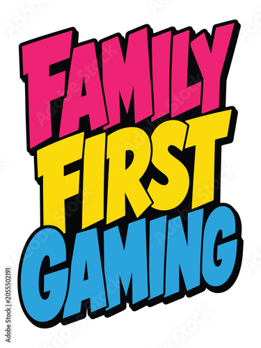 Family First Gaming Gamer Dad Typography T Shirt Design