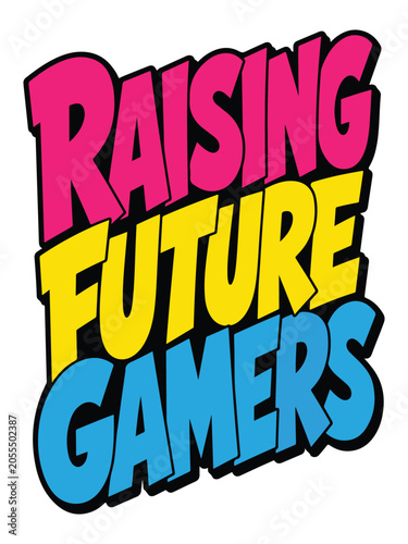 Raising Future Gamers Gamer Dad Typography T Shirt Design