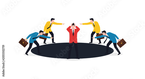фотографія Business People Falling Into A Dark Hole Concept.
