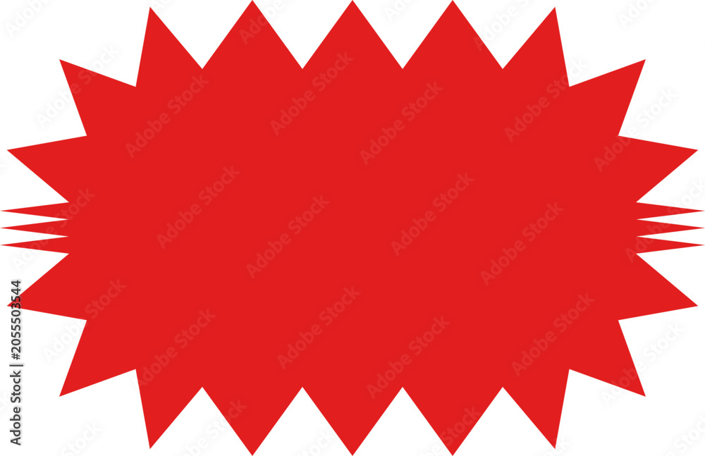 Fototapeta premium Starburst sticker set - collection of special offer sale new oval and round shaped sunburst labels and badges. Promo stickers, price icon with star edges, oval and round shaped sunburst labels