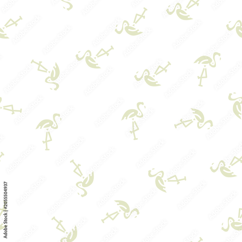 Obraz premium flamingo bird glyph vector seamless pattern. flamingo bird signthin illustration