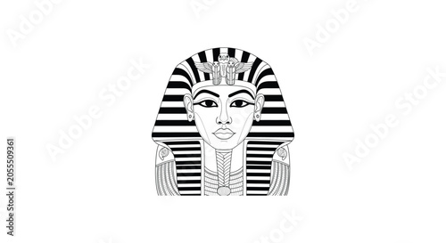 Photos Egyptian pharaoh head in black and white