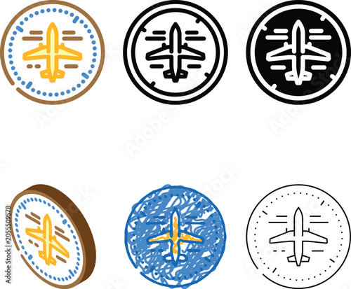 Bild auf Leinwand avionics systems aeronautical engineer color icon vector