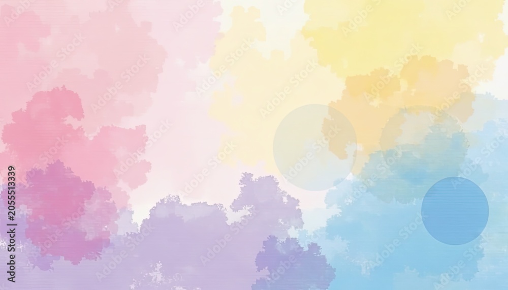 Fototapeta premium Pastel colorful abstract background with clouds and circles high quality stock photo