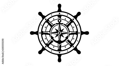 Photos Ship steering wheel nautical compass.