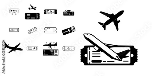 Bild auf Leinwand Airline Ticket Icon