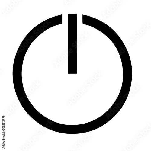 Photos Power button symbol icon isolated on white background with technology electronic