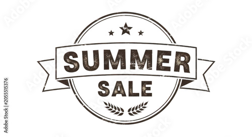 Vintage style summer sale stamp logo isolated on transparent background