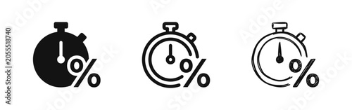 Foto Time-Limited Discount Icons: Stopwatch and Percentage Symbol for Sales