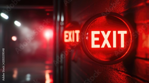 Red emergency lights and 