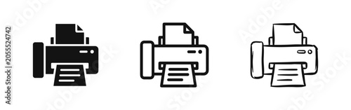 Schilderij op canvas Office Printer and Document Output Icons Set