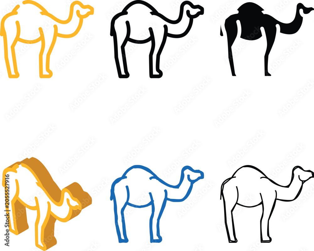 Fototapeta premium camel animal color icon vector. camel animal sign. isolated range symbol illustration