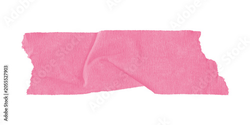 Photos A pink piece of torn paper isolated on transparent background with a crease in t
