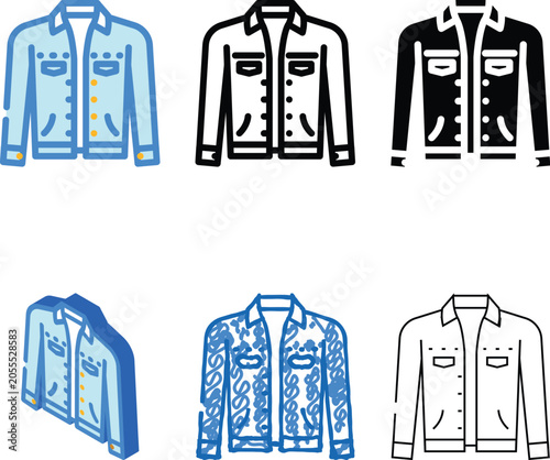 Tableau sur toile denim jacket streetwear cloth fashion color icon vector