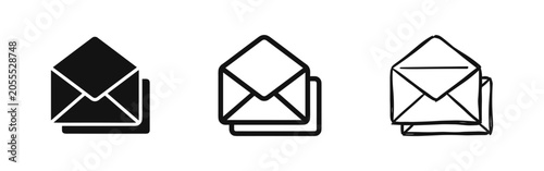 Tableau sur toile Open Envelope Mail Icons