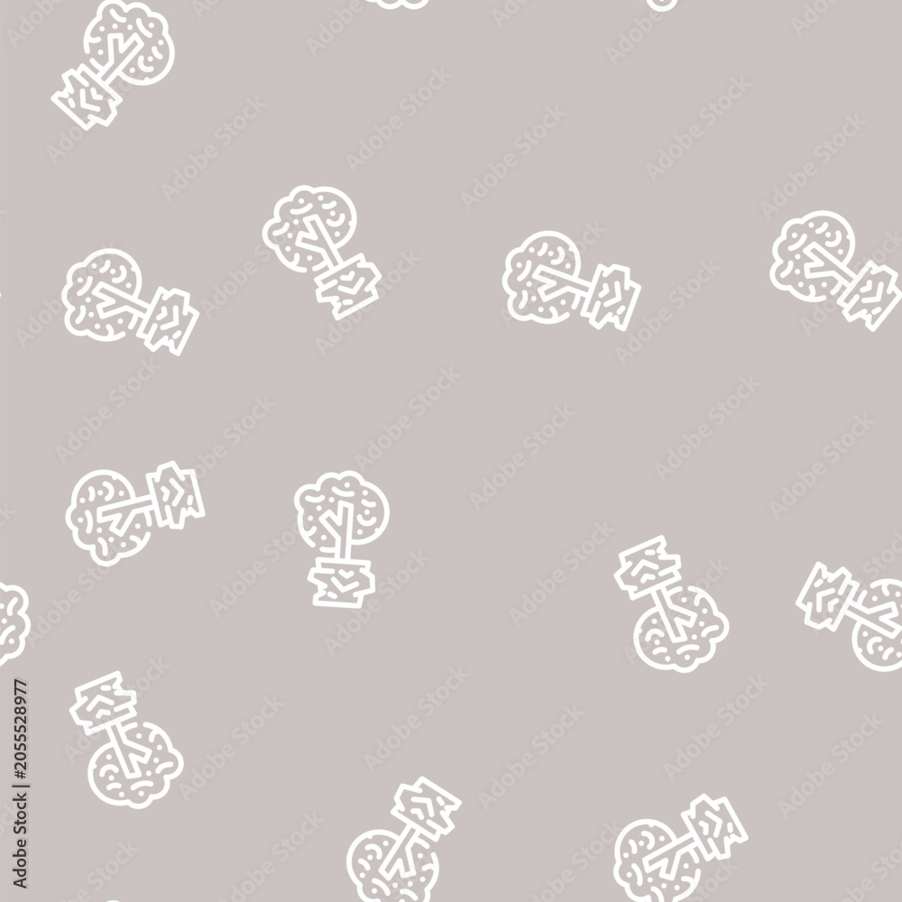 Obraz premium tree plant in house line seamless pattern tree plant in house thin line illustration