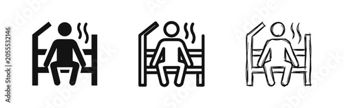 Foto Sauna Icon Set - Relaxation, Wellness, and Spa Symbols | Health and Steam Bath C