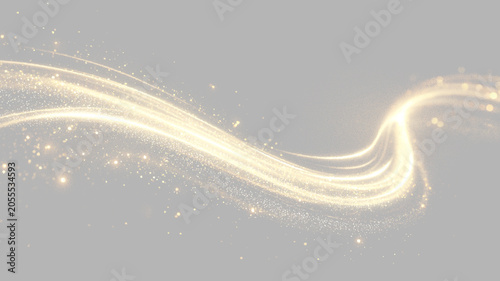 Foto Transparent png with gold dust line and white glitter swirl