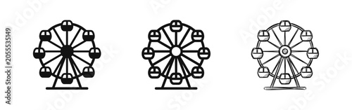 Canvastavla Ferris Wheel icon set in different styles