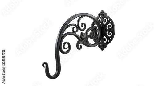 3D Hanging Plant Hook Render, Decorative Indoor Outdoor Garden Support Isolated 