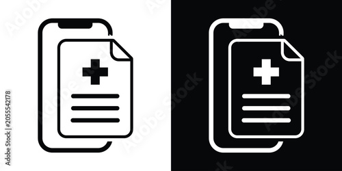 Fotografía Mobile online medical prescription icon