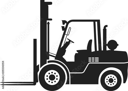 Fotografía forklift silhouette side view industrial material handling icon
