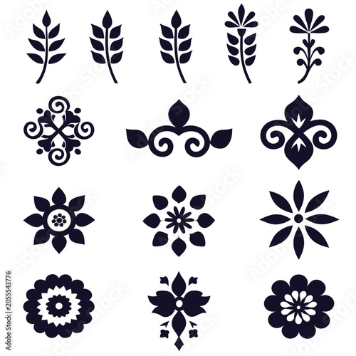 floral vector design elementor set