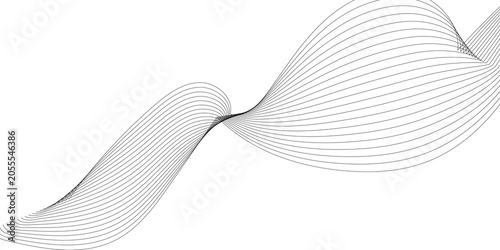 Black and white flowing abstract line flowing curves
