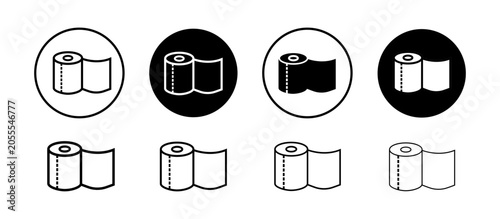 Tissue paper icon set line template illustration Design. Bandage roll symbol flat outline vector collection