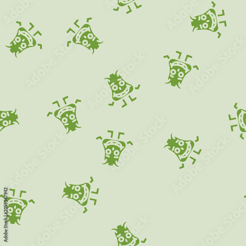 Tableau sur toile smiling monster cute glyph vector seamless pattern