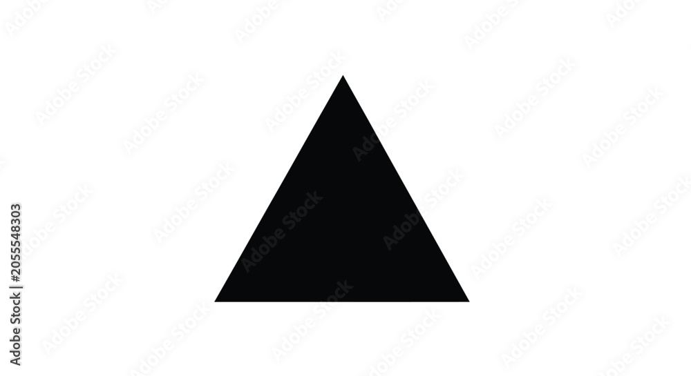 Fototapeta premium Black triangular shape against a white background simple silhouette triangle
