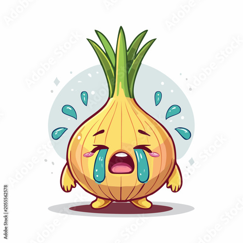 Crying Onion Character Illustration